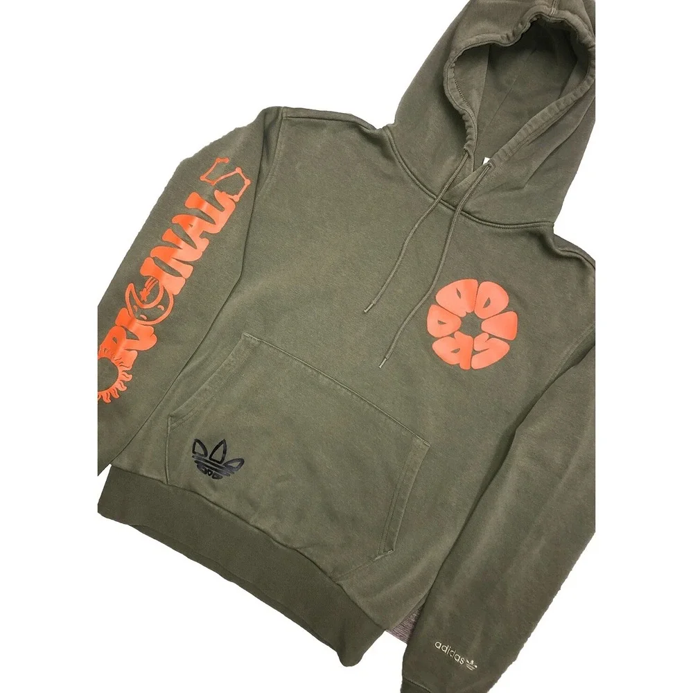 Adidas Originals Circle Logo‎ Hoodie Men's S Olive  Green
